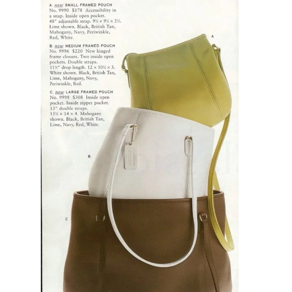 Coach Vintage - Medium Framed Pouch 9998 in Lime - USA 90s - Flaw (mold measles)